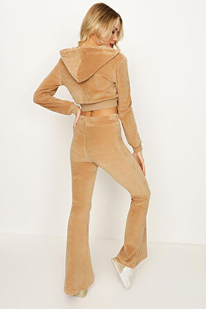 Kadın Kadife İspanyol Paça Rahat Pantolon