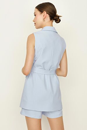 Kadın Kuşaklı Kolsuz Ceket