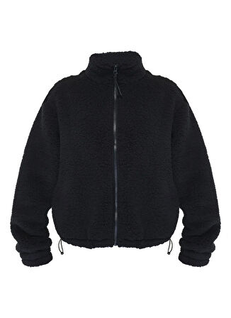 Sweaty Betty SB8809-001 CANYON FLEECE ZIP UP Siyah Normal Düz Kadın Zip Ceket