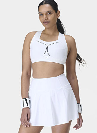 Sweaty Betty SB9322-005 POWER SKORT Beyaz Normal Düz Kadın Etek