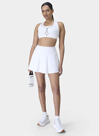 Sweaty Betty SB9322-005 POWER SKORT Beyaz Normal Düz Kadın Etek