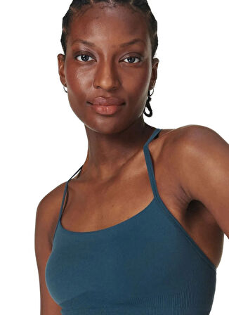 SB9610-6636 SPIRIT RESTORED SEAMLES Mavi U Yaka Kadın Sporcu Sütyeni