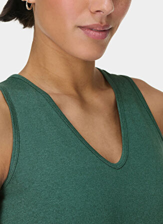 SB9883B-12837 GAIA V-NECK TANK Yeşil U Yaka Regular Fit  Kadın Atlet