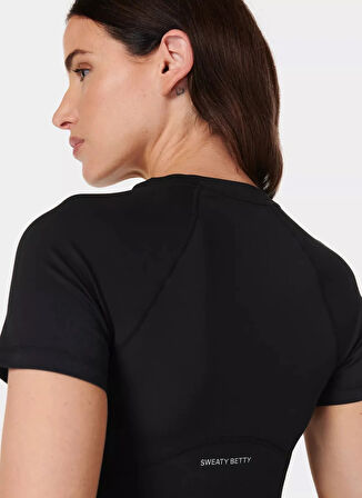 SB10169-001 ALL DAY CROPPED T-SHIRT Siyah Bisiklet Yaka Slim Fit  Kadın T-Shirt
