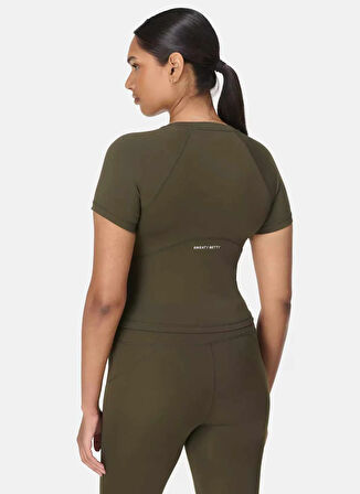 Sweaty Betty SB10169-301 ALL DAY CROPPED t-shirt Yeşil Bisiklet Yaka Normal Düz Kadın T-Shirt