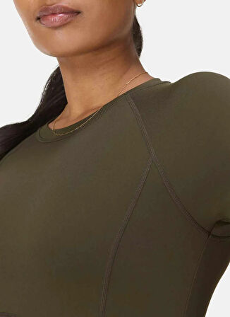 Sweaty Betty SB10169-301 ALL DAY CROPPED t-shirt Yeşil Bisiklet Yaka Normal Düz Kadın T-Shirt