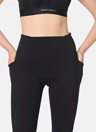 Sweaty Betty SB1026778-001 ULTIMATE RUNNING 7/8 Siyah Düz Kadın Tayt