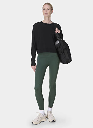 Sweaty Betty SB10232-001 AFTER CLASS CROP SWEATS Siyah Bisiklet Yaka Normal Düz Kadın Sweatshırt