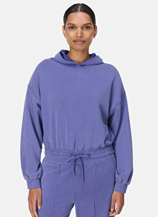 Sweaty Betty SB9401-400 SAND WASH CLOUDWEIGHT CR Mavi Kapüşon Yaka Normal Düz Kadın Sweatshırt