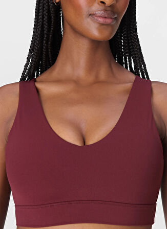 Sweaty Betty SB10037-601 ULTIMATE STUDIO VOOP BR Bordo Sporcu Sütyeni