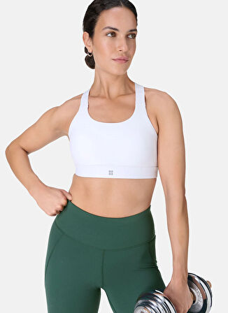 Sweaty Betty SB10229-100 POWER MEDIUM SUPPORT SP Beyaz Sporcu Sütyeni