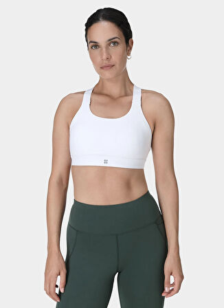 Sweaty Betty SB10229-100 POWER MEDIUM SUPPORT SP Beyaz Sporcu Sütyeni