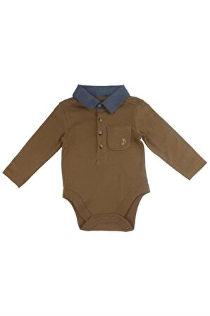 Bebek %100 Pamuk 2'li Polo Yaka Bodysuit