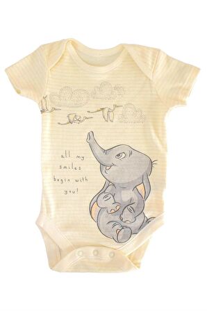 %100 Pamuk Lacivert Disney Dumbo 3 Adet Bodysuit