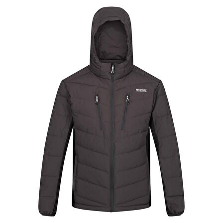 Regatta Antrasit Erkek Kapüşonlu   Zip Ceket RMN199 Cranmore Puffer Ceket