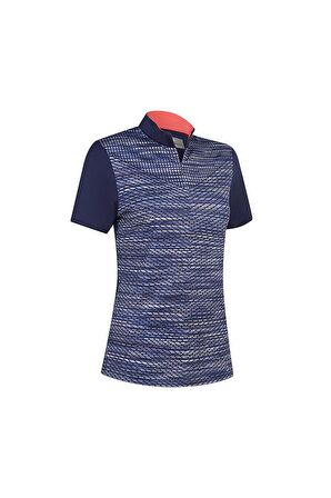 Callaway Ss Zip Mock Printed Tshirt - Kadın Tshirt