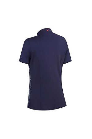 Callaway Ss Zip Mock Printed Tshirt - Kadın Tshirt