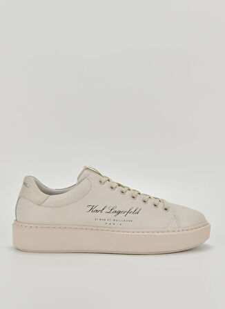 KARL LAGERFELD Ekru Erkek Deri Sneaker MAXI KUP Hotel Karl Lo Lace