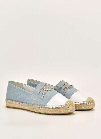 KARL LAGERFELD Deri + Tekstil Mavi Kadın Espadril KL81110D DLB