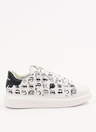 KARL LAGERFELD Beyaz - Siyah Erkek Sneaker KAPRI MENS Twin NFT Graffiti