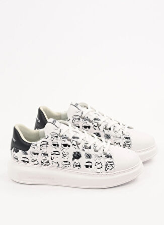 KARL LAGERFELD Beyaz - Siyah Erkek Sneaker KAPRI MENS Twin NFT Graffiti