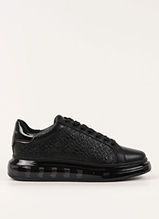 KARL LAGERFELD Siyah Erkek Sneaker KAPRI KUSHION Emboss Repeat Lo Lace