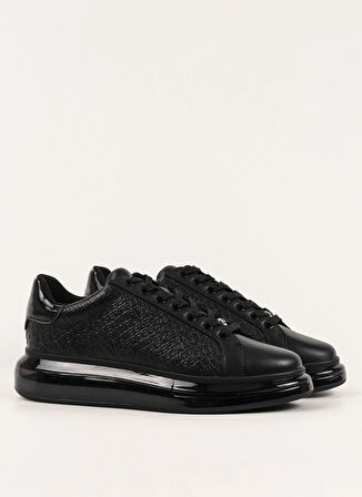 KARL LAGERFELD Siyah Erkek Sneaker KAPRI KUSHION Emboss Repeat Lo Lace