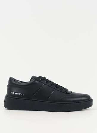 KARL LAGERFELD Siyah Erkek Deri Sneaker FLINT II U-Front Lo Lace