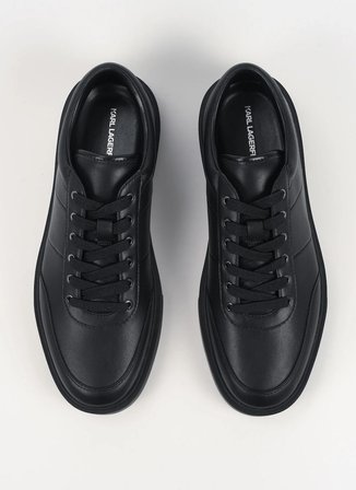 KARL LAGERFELD Siyah Erkek Deri Sneaker FLINT II U-Front Lo Lace