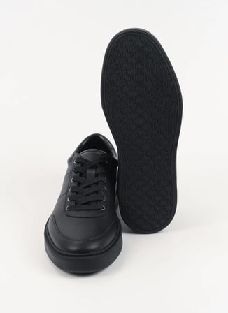 KARL LAGERFELD Siyah Erkek Deri Sneaker FLINT II U-Front Lo Lace