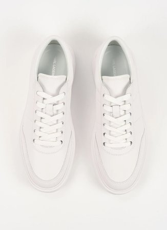 KARL LAGERFELD Beyaz Erkek Deri Sneaker FLINT II U-Front Lo Lace