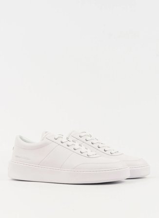 KARL LAGERFELD Beyaz Erkek Deri Sneaker FLINT II U-Front Lo Lace