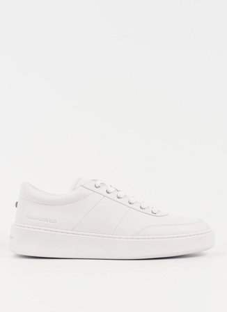KARL LAGERFELD Beyaz Erkek Deri Sneaker FLINT II U-Front Lo Lace
