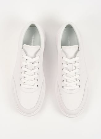 KARL LAGERFELD Beyaz Erkek Deri Sneaker FLINT II U-Front Lo Lace