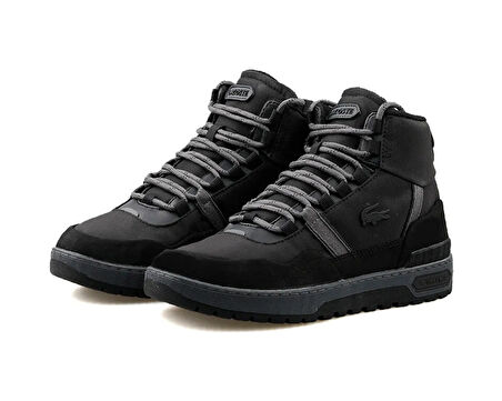 Lacoste T-Clip Wntr Mid 222 2 Sma Blk/Dk Gry Erkek Günlük Ayakkabı 744SMA0065-237 Siyah
