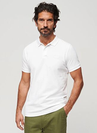 Superdry Düz Beyaz Erkek Polo T-Shirt M1110343A01C_CLASSIC PIQUE POLO