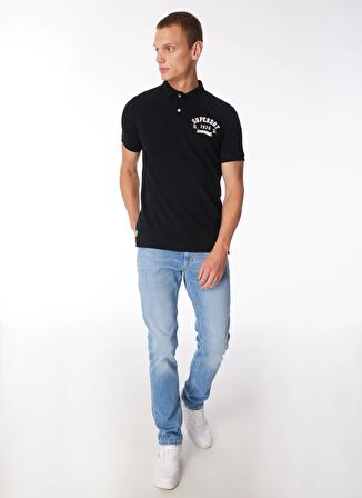 Superdry Baskılı Siyah Erkek Polo T-Shirt M1110349A02A_APPLIQUE CLASSIC FIT P