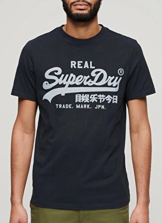 Superdry Bisiklet Yaka Baskılı Lacivert Erkek T-Shirt M1011472A98T_VINTAGE VL TEE
