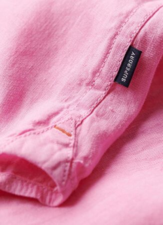 Superdry Normal Pembe Düz Erkek Gömlek M4010607ATZJ_STUDIOS CASUAL LINEN L