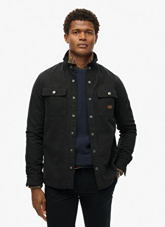 Superdry Normal Siyah Erkek Gömlek M4010730A02A_CANVAS WORKWEAR OVERSH