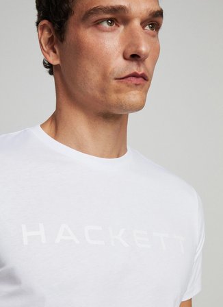 Hackett Bisiklet Yaka Beyaz Erkek T-Shirt HM500713