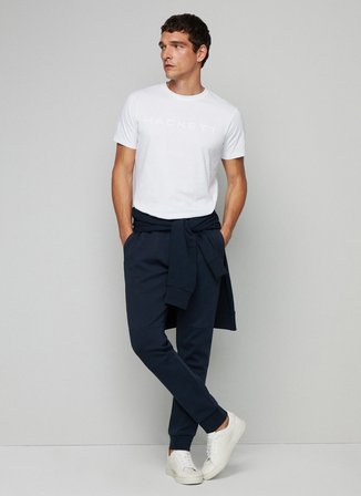 Hackett Bisiklet Yaka Beyaz Erkek T-Shirt HM500713