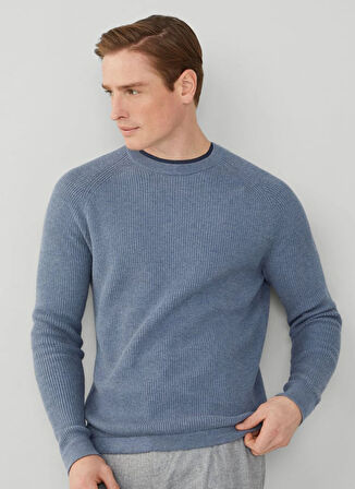 Hackett Bisiklet Yaka Slim Fit Mavi Erkek Kazak HM703093