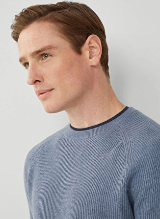 Hackett Bisiklet Yaka Slim Fit Mavi Erkek Kazak HM703093