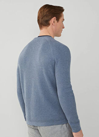 Hackett Bisiklet Yaka Slim Fit Mavi Erkek Kazak HM703093