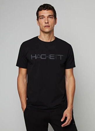 Hackett Bisiklet Yaka Siyah Erkek T-Shirt HM500783
