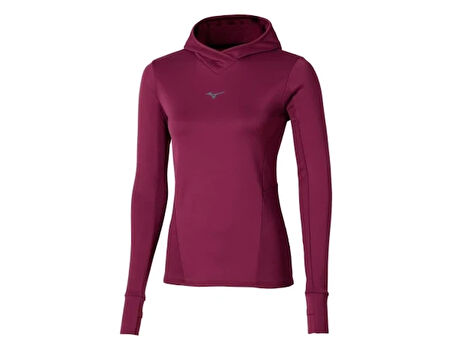 Active Warm Kadın Kapüşonlu Yarım Fermuarlı Rüzgarlık Bordo