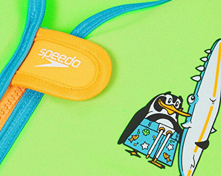 Speedo Printed Float Vest iu Green/Blue Çocuk Can Yeleği 8-1225214686 Yeşil