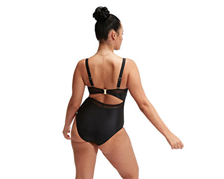 Speedo Spcscu Shpng Mesh 1Pc Af Blk Kadın Yüzücü Mayosu 8-0037000001 Siyah