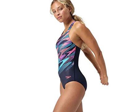 Speedo Speedo Digi Plmt Mdlt Af Navy Kadın Yüzücü Mayosu 8-00305518178 Lacivert